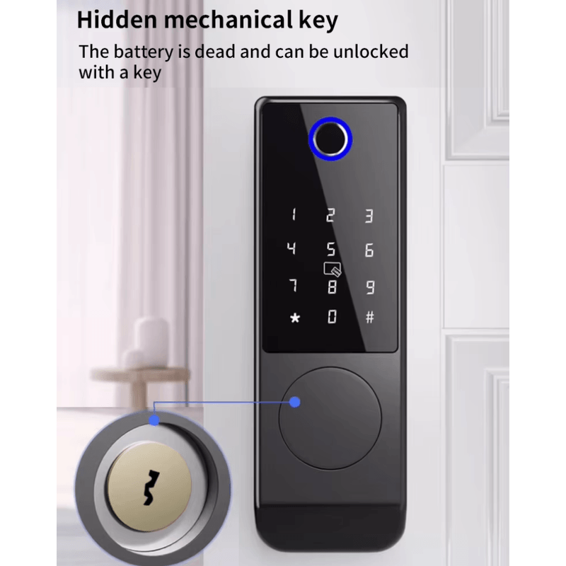 Casa si Gradina - Electrice - Smart Home - Control acces si accesorii - Yala Inteligenta de Exterior, Impermeabila,Amprenta, Cod,Card, Cheie si Control din Aplicatiei,Instalare Fara Cabluri - Infinity.ro