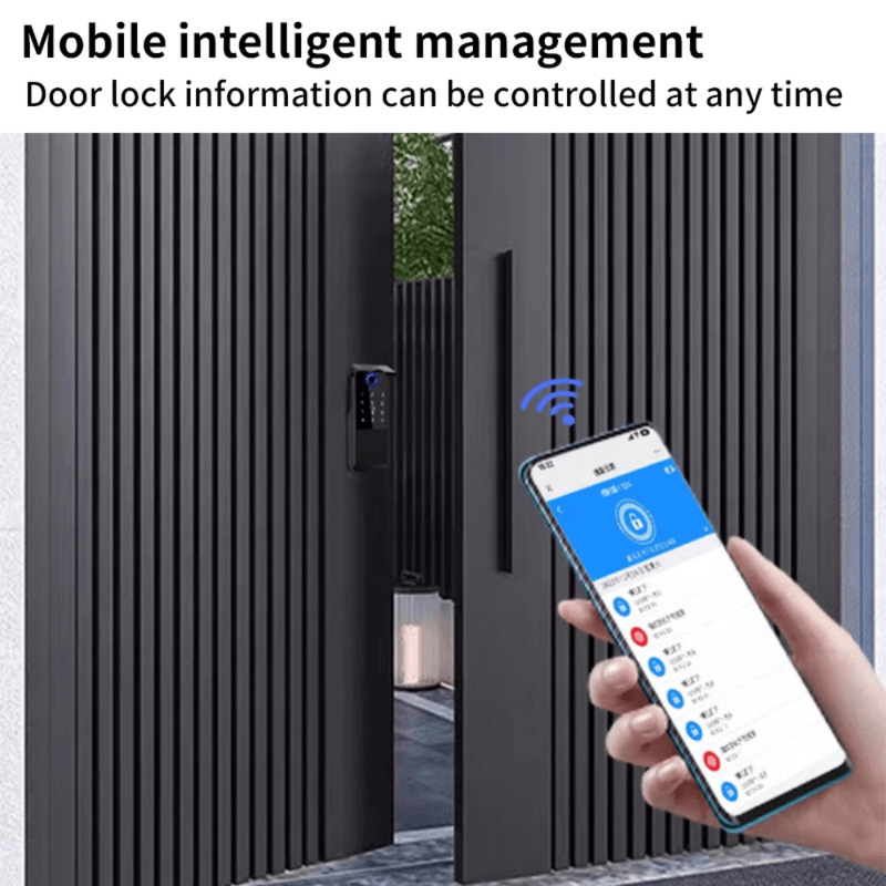 Casa si Gradina - Electrice - Smart Home - Control acces si accesorii - Yala Inteligenta de Exterior, Impermeabila,Amprenta, Cod,Card, Cheie si Control din Aplicatiei,Instalare Fara Cabluri - Infinity.ro