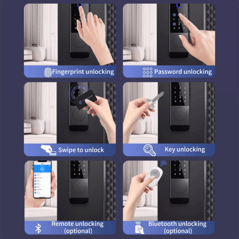 Casa si Gradina - Electrice - Smart Home - Control acces si accesorii - Yala Inteligenta de Exterior, Impermeabila,Amprenta, Cod,Card, Cheie si Control din Aplicatiei,Instalare Fara Cabluri - Infinity.ro