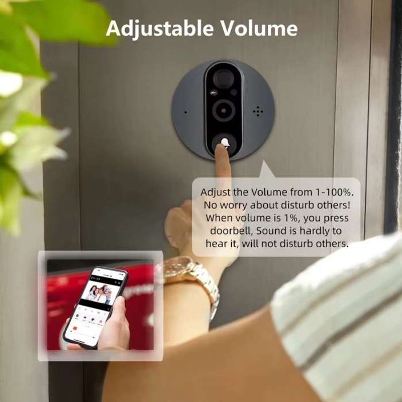 Casa si Gradina - Electrice - Smart Home - Control acces si accesorii - Vizor Electronic Smart,Camera HD 3MP, Ecran 4.3",Senzor PIR,Control Tuya, Inregistrare Foto/Video ValpaSmart - Infinity.ro