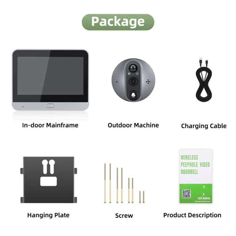 Casa si Gradina - Electrice - Smart Home - Control acces si accesorii - Vizor Electronic Smart,Camera HD 3MP, Ecran 4.3",Senzor PIR,Control Tuya, Inregistrare Foto/Video ValpaSmart - Infinity.ro
