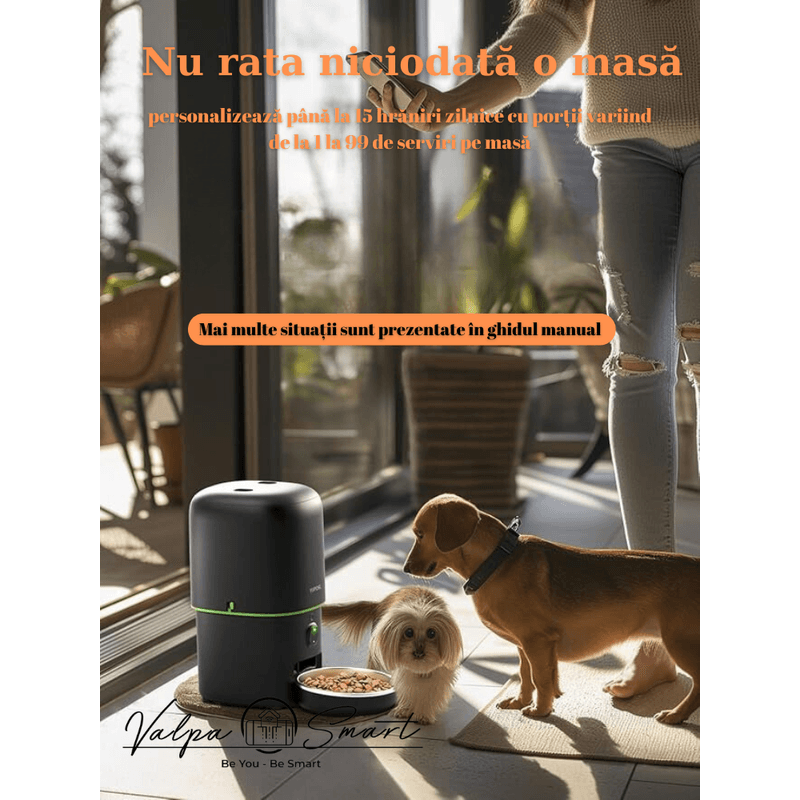 Petshop - Accesorii petshop - Castroane si adapatori - Hranitor automat inteligent cu wireless, camera video HD si alimentare duala, 4L - Infinity.ro