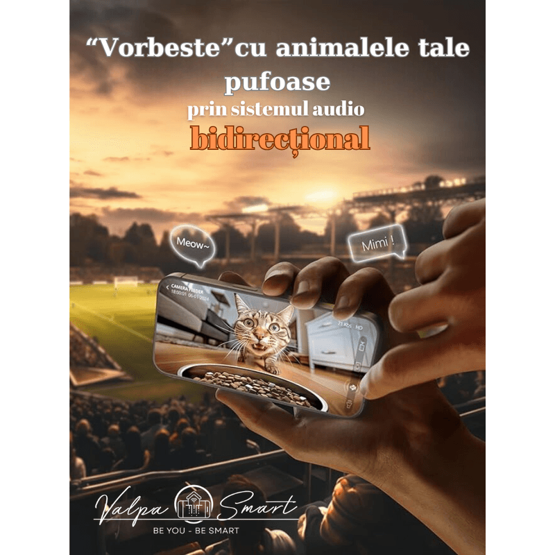 Petshop - Accesorii petshop - Castroane si adapatori - Hranitor automat inteligent cu wireless, camera video HD si alimentare duala, 4L - Infinity.ro