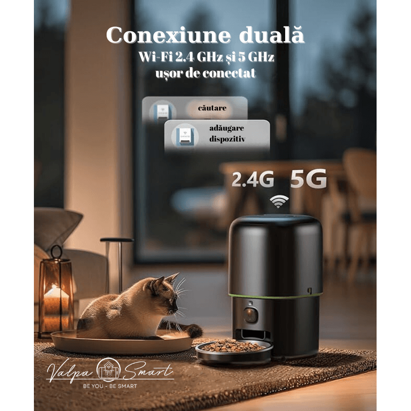 Petshop - Accesorii petshop - Castroane si adapatori - Hranitor automat inteligent cu wireless, camera video HD si alimentare duala, 4L - Infinity.ro