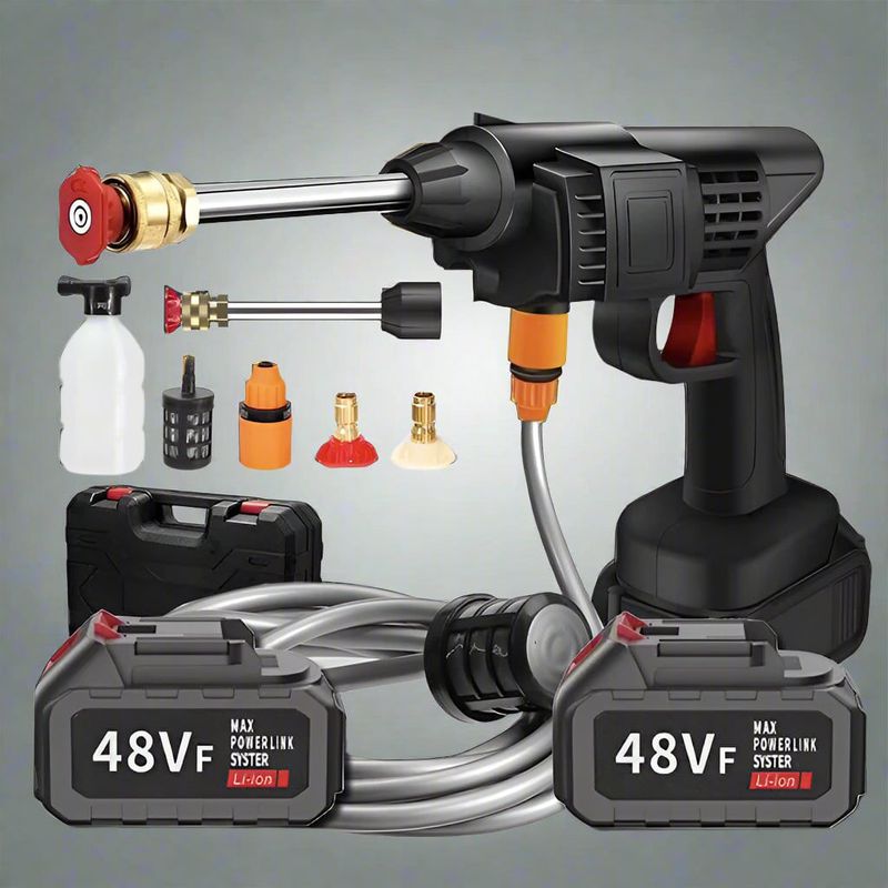 Casa si Gradina - Constructii - Scule electrice si accesorii - Aparate de spalat cu presiune - Pistol de Spalat cu Presiune Portabila fara Fir, cu Doua Baterii 48Vf 5000mah - Infinity.ro