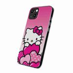Laptop, Telefoane si Tablete - Telefoane mobile si accesorii - Accesorii Telefoane - Huse telefoane - Husa compatibila cu Oppo A40 Silicon Gel Tpu Model Hello Kitty Pink Hearts - Infinity.ro