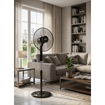 Electronice si Electrocasnice - Climatizare si sisteme de incalzire - Aparate racire aer - Ventilatoare - Ventilator cu Picior cu 5 palete Zilan ZLN4642, 3 Trepte de viteza, Telecomanda, Inaltime reglabila, Diametru 43 cm, 48W - Infinity.ro