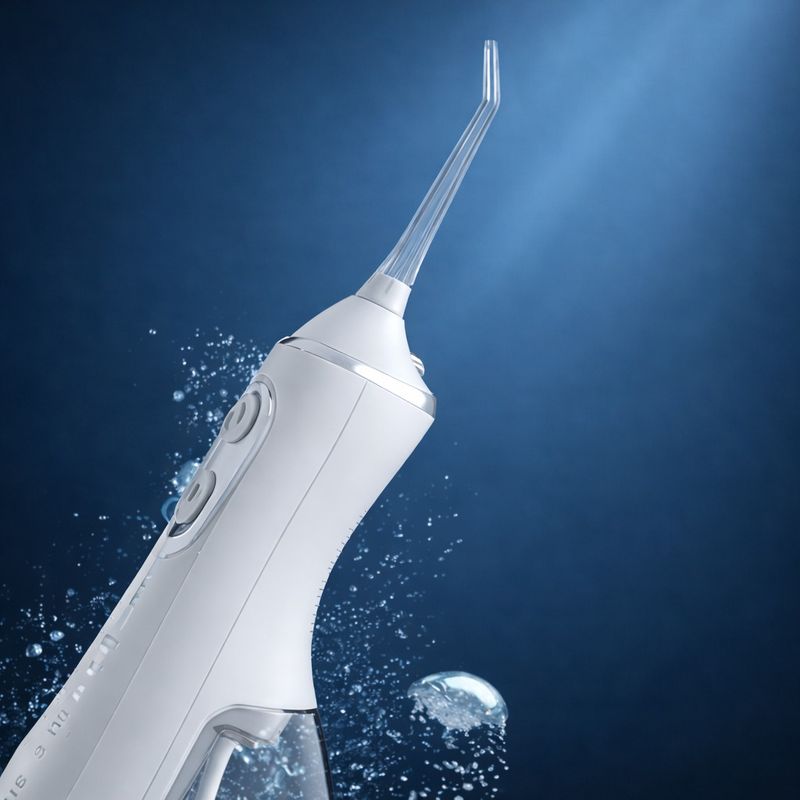 Ingrijire personala si Cosmetice - Igiena dentara - Irigatoare bucale - Irigator Bucal Profesional, Adsinio, 4 Capete, 5 Trepte de Presiune, Rezervor Detasabil 300ml, Alb - Infinity.ro