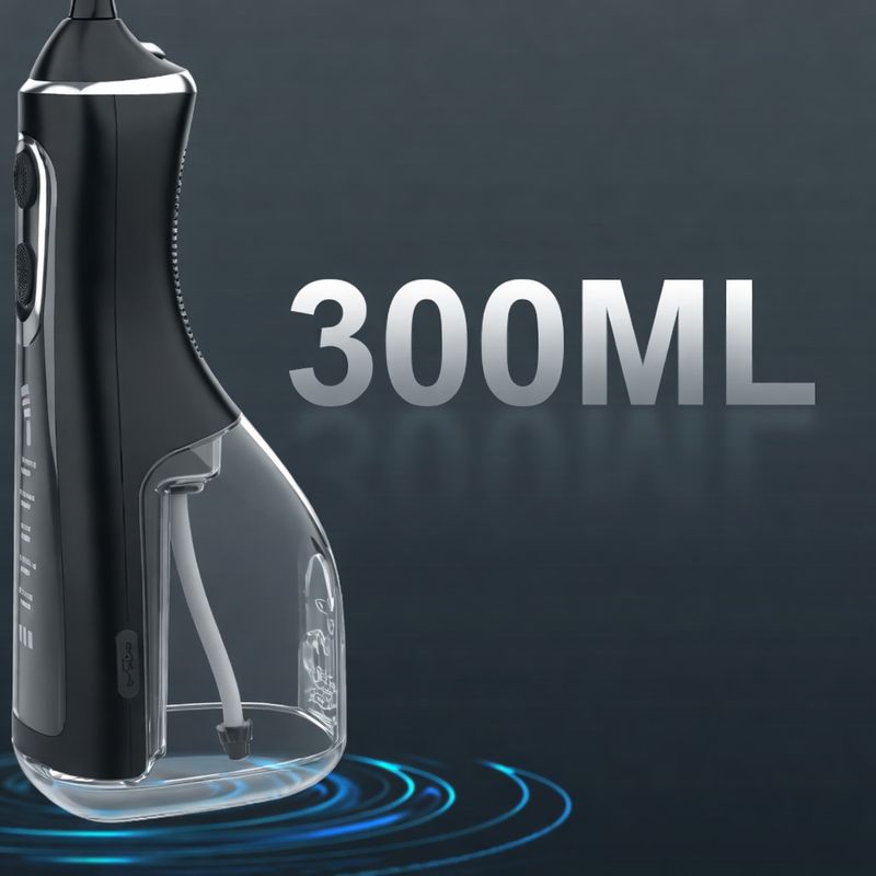 Ingrijire personala si Cosmetice - Igiena dentara - Irigatoare bucale - Irigator Bucal Profesional, Adsinio, 4 Capete,5 Trepte de Presiune, Rezervor Detasabil 300ml, Negru - Infinity.ro