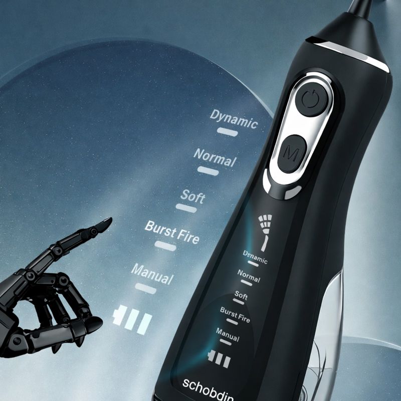 Ingrijire personala si Cosmetice - Igiena dentara - Irigatoare bucale - Irigator Bucal Profesional, Adsinio, 4 Capete,5 Trepte de Presiune, Rezervor Detasabil 300ml, Negru - Infinity.ro