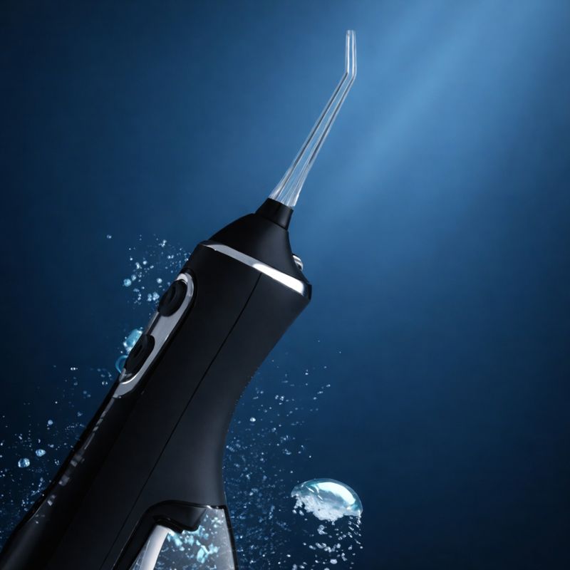 Ingrijire personala si Cosmetice - Igiena dentara - Irigatoare bucale - Irigator Bucal Profesional, Adsinio, 4 Capete,5 Trepte de Presiune, Rezervor Detasabil 300ml, Negru - Infinity.ro