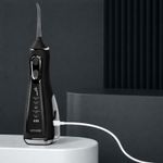 Ingrijire personala si Cosmetice - Igiena dentara - Irigatoare bucale - Irigator Bucal Profesional, Adsinio, 4 Capete,5 Trepte de Presiune, Rezervor Detasabil 300ml, Negru - Infinity.ro