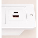 Casa si Gradina - Electrice - Prize - Priza cu Clipsare Pentru Birou, Adsinio, 2 Schuko, 1 USB-A, 1 USB-C, 16A, Incarcare Rapida, Alb - Infinity.ro