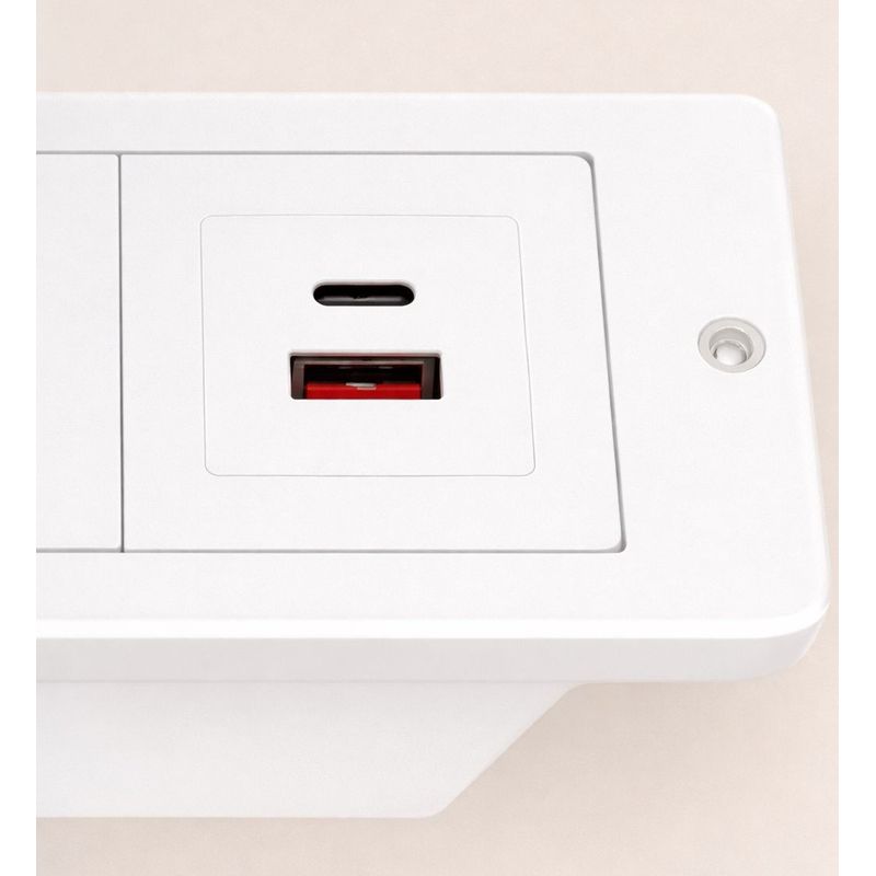 Casa si Gradina - Electrice - Prize - Priza cu Clipsare Pentru Birou, Adsinio, 2 Schuko, 1 USB-A, 1 USB-C, 16A, Incarcare Rapida, Alb - Infinity.ro