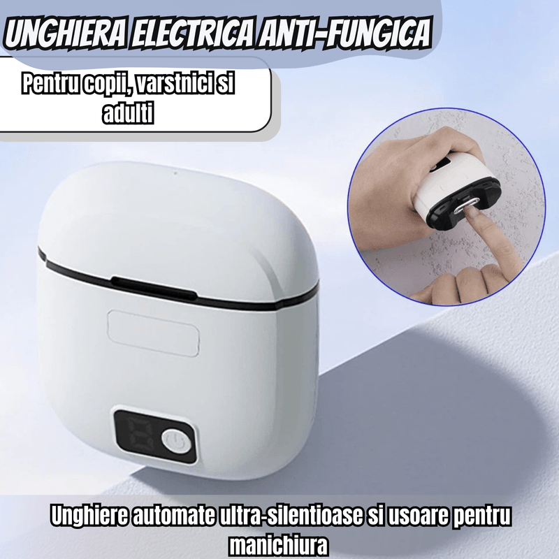 Ingrijire personala si Cosmetice - Manichiura si pedichiura - Unghiere si clesti manichiura & pedichiura - Unghiera Electrica Profesionla, Adsinio, Lama de Aliaj, 3 Viteze, Alb - Infinity.ro