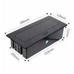 Casa si Gradina - Electrice - Prize - Priza Incorporabila in Blat, Adsinio,Retractabila, 2 Schuko, 1 USB-A, 1 USB-C, 16A, 220-240V, Negru - Infinity.ro