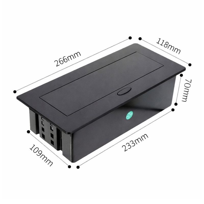 Casa si Gradina - Electrice - Prize - Priza Incorporabila in Blat, Adsinio,Retractabila, 2 Schuko, 1 USB-A, 1 USB-C, 16A, 220-240V, Negru - Infinity.ro