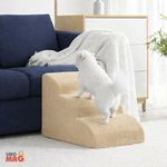 Petshop - Accesorii petshop - Culcusuri si custi - Accesorii culcusuri si custi - Scara pentru Caini si Pisici Linomag®, 3 Trepte, Antiderapanta, Spuma Densa, Husa Detasabila si Lavabila, Bej - Infinity.ro