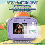 Jucarii, Copii si Bebe - Jucarii si jocuri - Jucarii & jocuri educative - Laptopuri, tablete si gadget-uri copii - Camera Foto Instant pentru Copii, Forma Unicorn, 1080P, Printare Foto Instant, Qova®, Ecran 2.4” IPS, Video HD - Infinity.ro