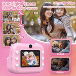 Jucarii, Copii si Bebe - Jucarii si jocuri - Jucarii & jocuri educative - Laptopuri, tablete si gadget-uri copii - Camera Foto Instant Copii Printare, 1080P HD Video, Dual Camera Selfie, Printare Foto Instant, Qova®,3-12 Ani, Roz - Infinity.ro