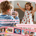 Jucarii, Copii si Bebe - Jucarii si jocuri - Jucarii & jocuri educative - Laptopuri, tablete si gadget-uri copii - Camera Foto Instant Copii Printare, 1080P HD Video, Dual Camera Selfie, Printare Foto Instant, Qova®,3-12 Ani, Roz - Infinity.ro