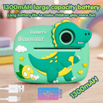 Jucarii, Copii si Bebe - Jucarii si jocuri - Jucarii & jocuri educative - Laptopuri, tablete si gadget-uri copii - Camera Foto Instant Copii, Dinozaur, 1080P, Printare Foto Instant, Qova®, 3-10 Ani, Printare Fara Cerneala, Verde - Infinity.ro