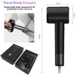 Ingrijire personala si Cosmetice - Aparate & accesorii ingrijire personala - Hair styling - Uscatoare de par - Uscator de Par Profesional, FeonIonic 1600W, Qova®, Ultra-Puternic cu Motor 110.000 RPM, Display LCD Inteligent,Negru - Infinity.ro