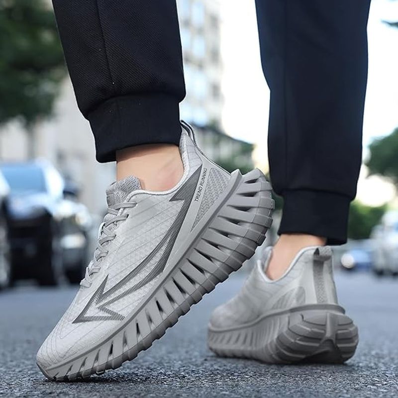 Fashion, accesorii si bijuterii - Barbati - Incaltaminte barbati - Sneakers si tenisi barbati - Pantofi sport MBrands barbati KMN cu talpa inalta 41 Gri - Infinity.ro