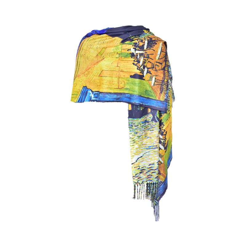 Fashion, accesorii si bijuterii - Femei - Accesorii femei - Esarfe si fulare femei - Fular tip esarfa pictata 2, Dacali, casmir ,03 albastru - Infinity.ro