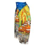Fashion, accesorii si bijuterii - Femei - Accesorii femei - Esarfe si fulare femei - Fular tip esarfa pictata 2, Dacali, casmir ,03 albastru - Infinity.ro