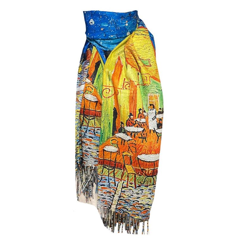 Fashion, accesorii si bijuterii - Femei - Accesorii femei - Esarfe si fulare femei - Fular tip esarfa pictata 2, Dacali, casmir ,03 albastru - Infinity.ro