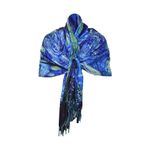 Fashion, accesorii si bijuterii - Femei - Accesorii femei - Esarfe si fulare femei - Fular tip esarfa pictata multicolor 2, casmir, 08 albastru/galben - Infinity.ro