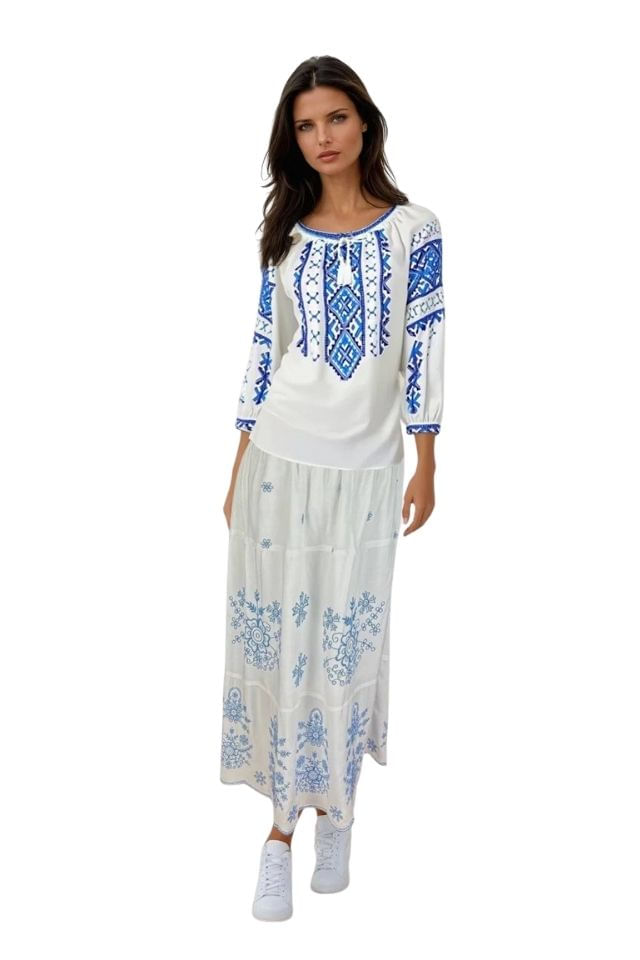 Fusta dama 24F alb/albastru marin , marime XL