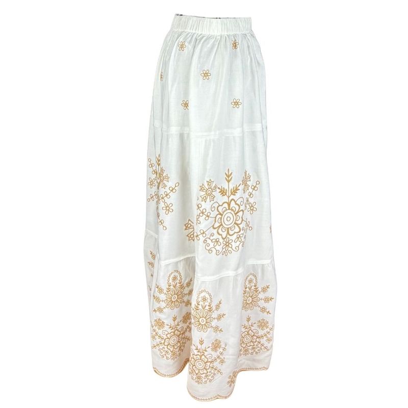 Fashion, accesorii si bijuterii - Femei - Imbracaminte femei - Fuste femei - Fusta dama 24F alb/bej , marime 3XL - Infinity.ro