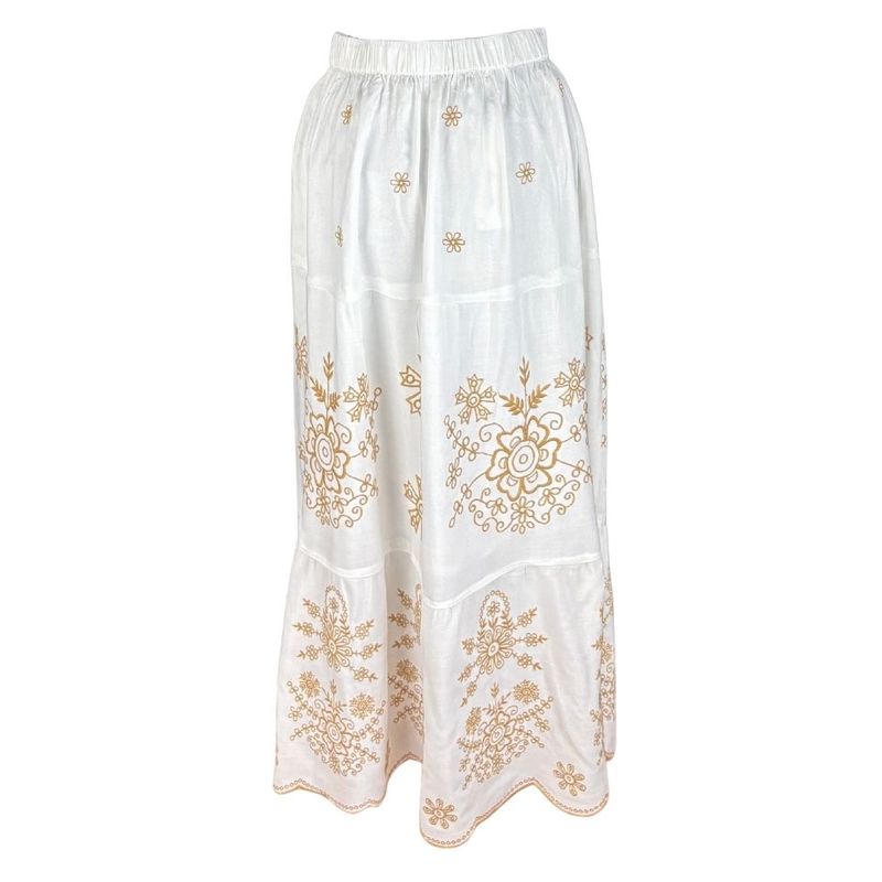 Fashion, accesorii si bijuterii - Femei - Imbracaminte femei - Fuste femei - Fusta dama 24F alb/bej , marime 3XL - Infinity.ro