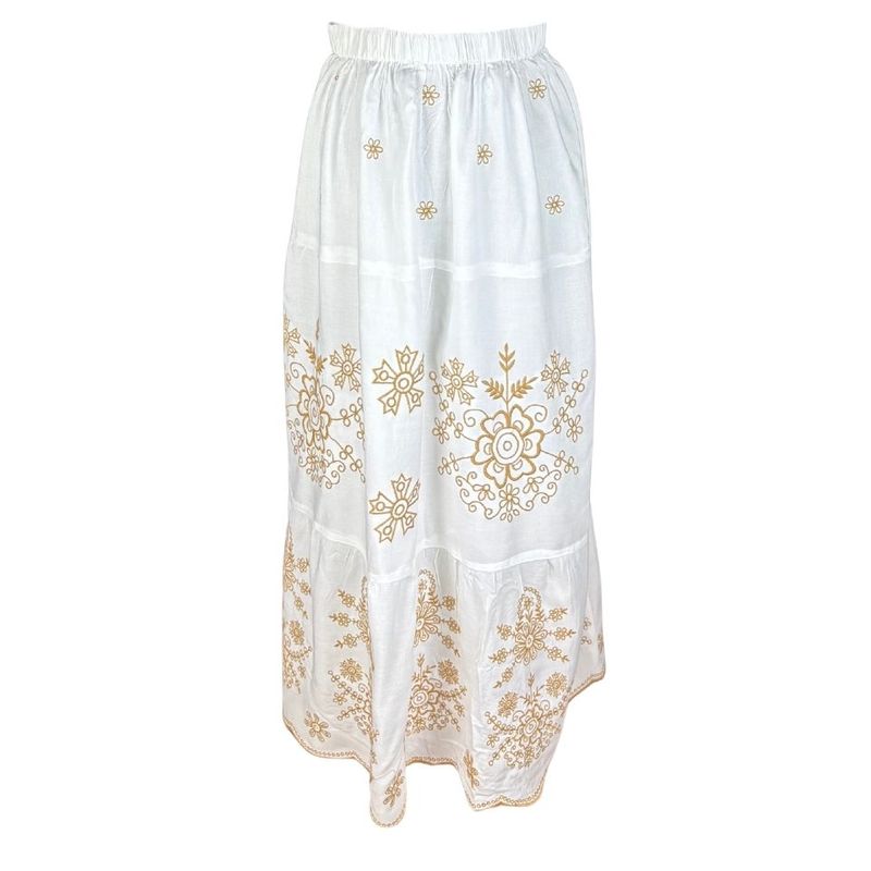 Fashion, accesorii si bijuterii - Femei - Imbracaminte femei - Fuste femei - Fusta dama 24F alb/bej , marime 3XL - Infinity.ro
