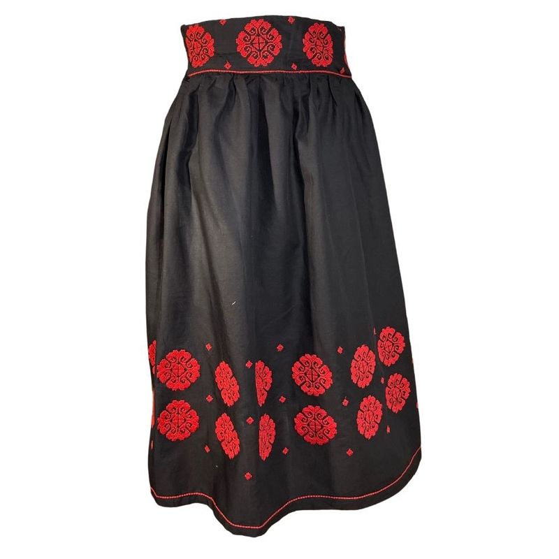 Fashion, accesorii si bijuterii - Femei - Imbracaminte femei - Fuste femei - Fusta dama cu model F3, negru/rosu, L - Infinity.ro