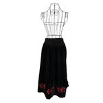 Fashion, accesorii si bijuterii - Femei - Imbracaminte femei - Fuste femei - Fusta dama din catifea negru/rosu , marime 3XL - Infinity.ro