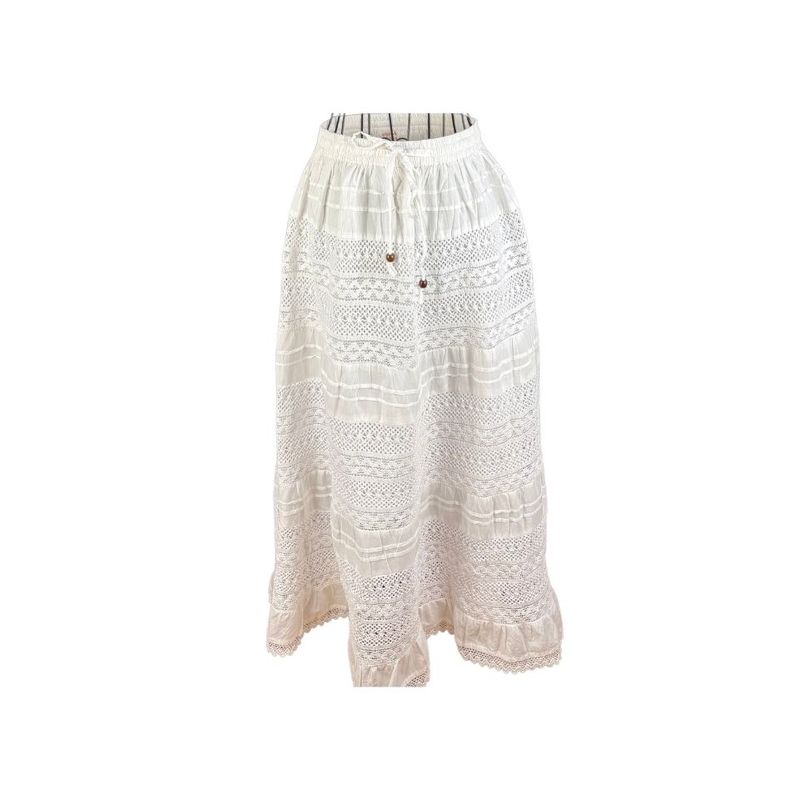 Fashion, accesorii si bijuterii - Femei - Imbracaminte femei - Fuste femei - Fusta dama R24F alb crystal , marime XL - Infinity.ro