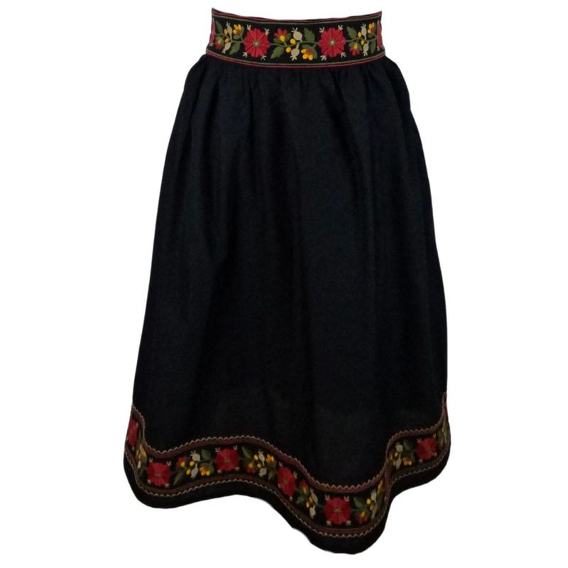 Fashion, accesorii si bijuterii - Femei - Imbracaminte femei - Fuste femei - Fusta dama traditionala, negru/verde , marime S - Infinity.ro