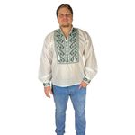 Fashion, accesorii si bijuterii - Barbati - Imbracaminte - Camasi barbati - Ie barbati CP26 alb crystal/olive , marimea S - Infinity.ro