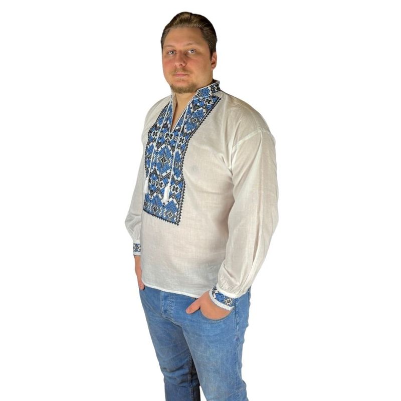 Fashion, accesorii si bijuterii - Barbati - Imbracaminte - Camasi barbati - Ie barbati CP26 alb/albastru , marimea 2XL - Infinity.ro