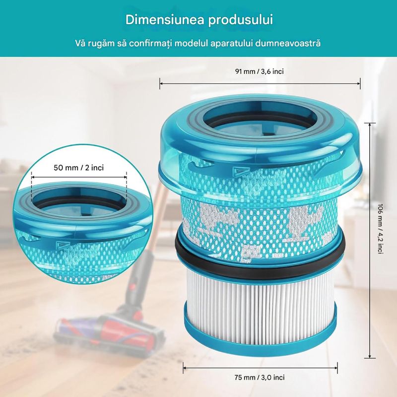 Electronice si Electrocasnice - Ingrijirea locuintei - Accesorii aparate pentru ingrijirea locuintei - Filtru PAA-home compatibil cu Dyson V16 Piston Animal SV53-A DS60, filtrare eficienta si aer curat - Infinity.ro