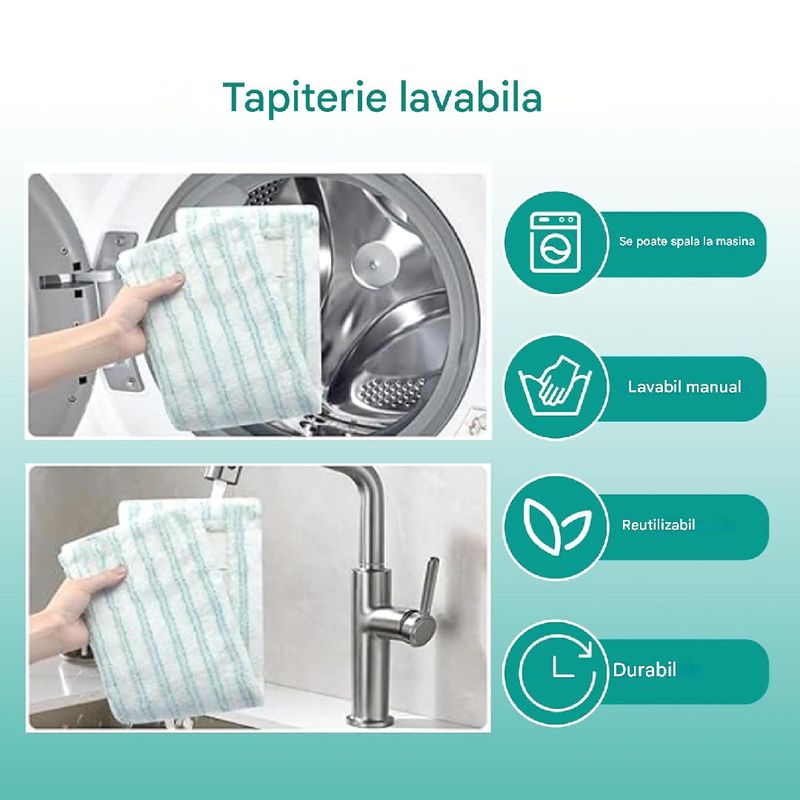 Electronice si Electrocasnice - Ingrijirea locuintei - Accesorii aparate pentru ingrijirea locuintei - Set 3 lavete PAA-home compatibile cu Leifheit Profi XL Micro Duo Cotton, microfibra curatare eficienta - Infinity.ro
