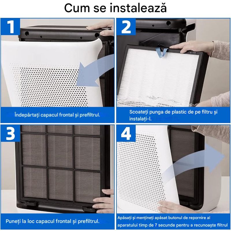 Electronice si Electrocasnice - Ingrijirea locuintei - Accesorii aparate pentru ingrijirea locuintei - Filtru PAA-home compatibil cu Levoit Vital 100S LAP-V102S-WEU, filtrare HEPA H13 si carbon activ - Infinity.ro