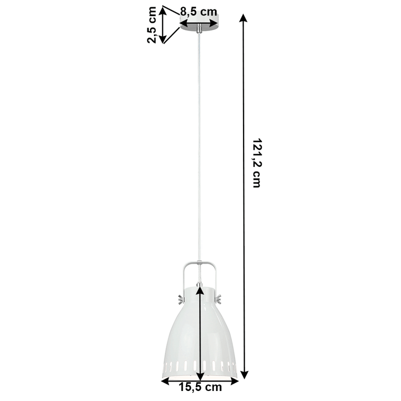 Casa si Gradina - Corpuri si surse de iluminat - Lustre si pendule - Lampa suspendata, alba / metalica, AIDEN TIP 3 - Infinity.ro
