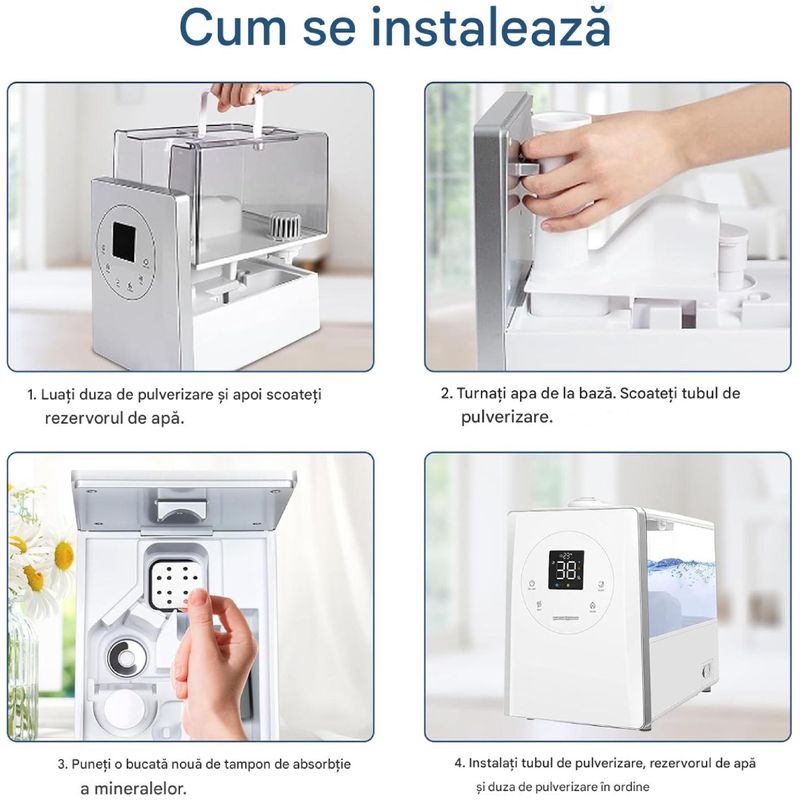 Electronice si Electrocasnice - Ingrijirea locuintei - Accesorii aparate pentru ingrijirea locuintei - Set 10 buc filtre PAA-home compatibile cu Levoit LV600S LV600HH OasisMist450S, absorbtie minerale si protectie aparat - Infinity.ro