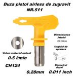 Casa si Gradina - Constructii - Vopsea si tencuieli - Pistoale si sisteme de vopsit si tencuit - Duza NR.511 pentru pistol airless de zugravit 0.28mm CH124 - Infinity.ro