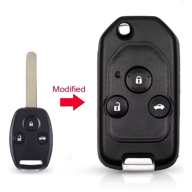 Auto si Moto - Piese auto si accesorii - Caroserie - Usi auto si accesorii - Carcasa cheie auto pliabila transformatoare, compatibila cu Honda Accord, Civic, CR-V, Fit, 3 butoane, lama inclusa - Infinity.ro