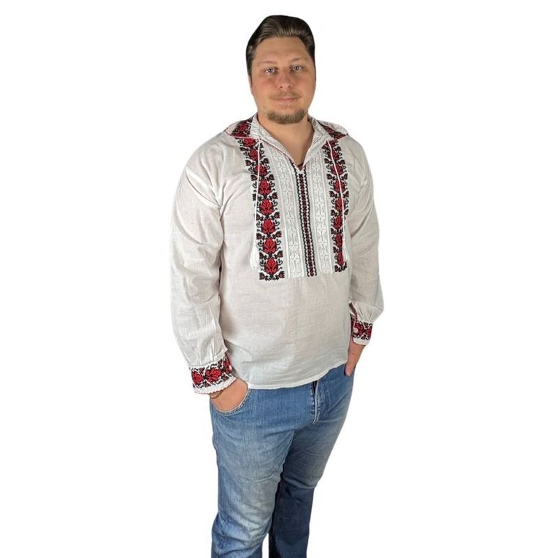 Fashion, accesorii si bijuterii - Barbati - Imbracaminte - Camasi barbati - Ie barbati CP26 alb/rosu cireasa , marimea 3XL - Infinity.ro